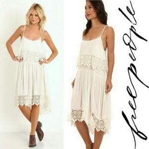 NWT Free People Bohemian Star Crepe Slip Dress Coastal Cowgirl Cottage Size S